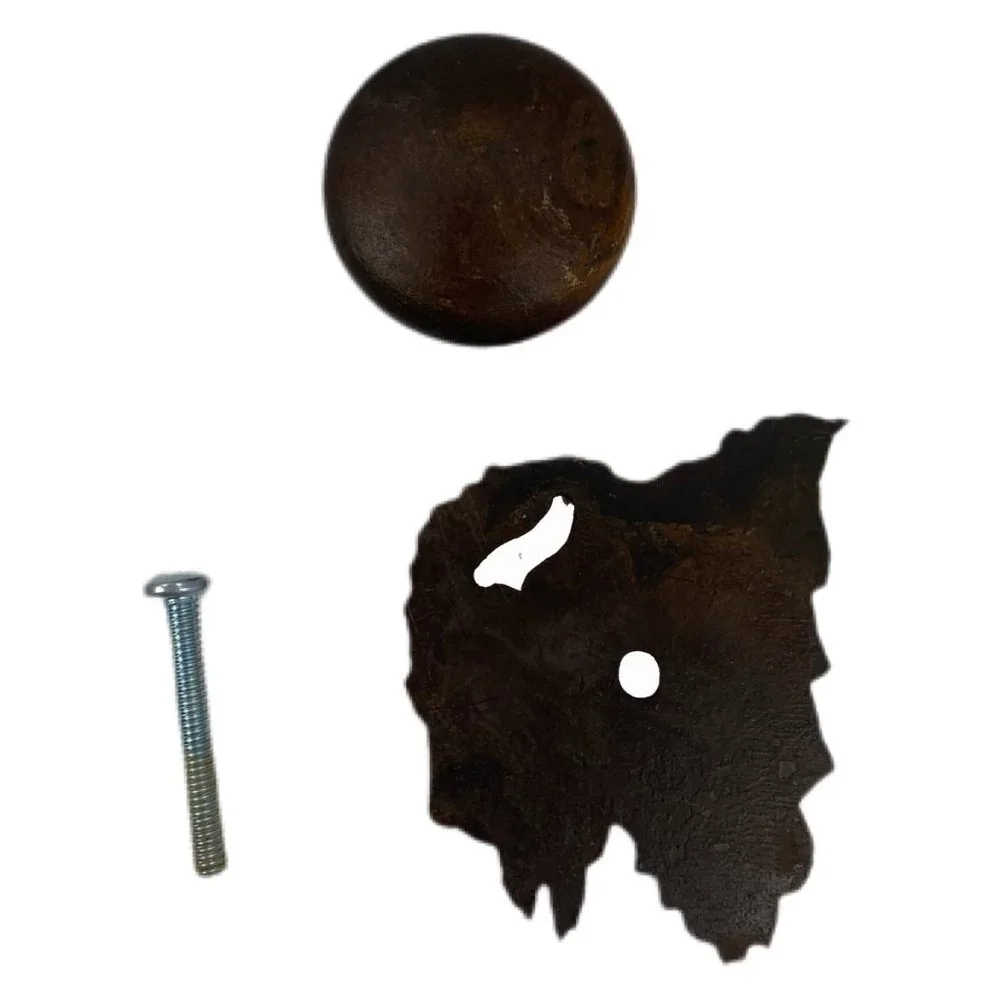 Buffalo Metal Drawer Knob Reversible Natural Rust Patina Western Rustic